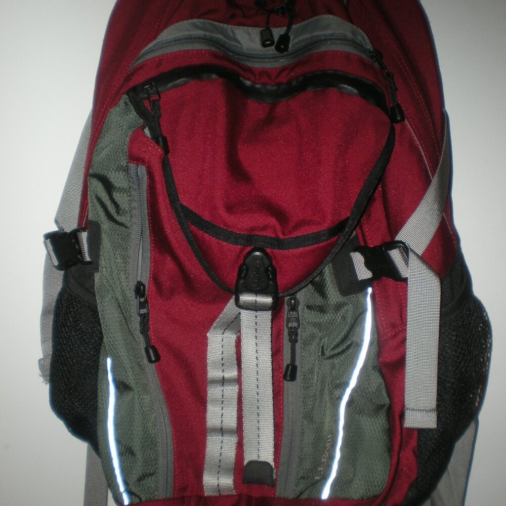 L.L. Bean Quad Pack Backpack Red Gray Black